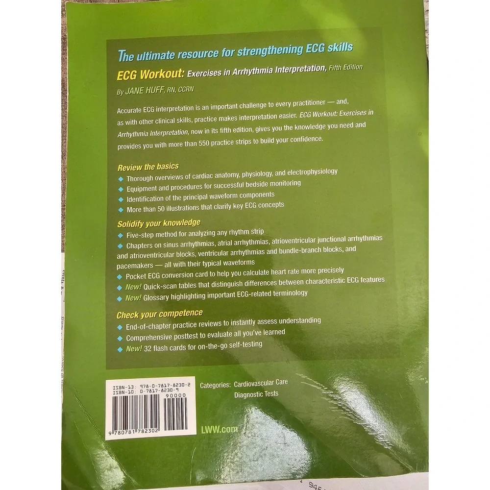 ECG Workout : Exercises in Arrhythmia Interpretation by Jane Huff (2005,...